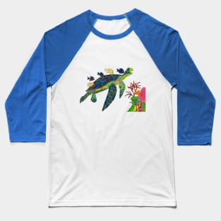 Happy Rainbow Turtle Baseball T-Shirt